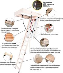 Чердачная лестница Oman Polar Led Glow Plus (с led подсветкой) Чердачная лестница Oman Polar Led Glow Plus (с led подсветкой)