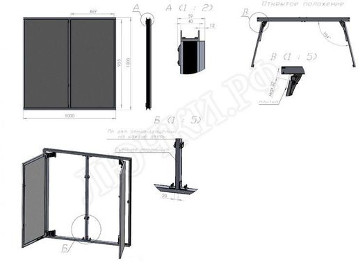 Люк под плитку Нажимной Секрет-Лайт 2 створки 800*700 Люк под плитку Нажимной Секрет-Лайт 2 створки 800*700